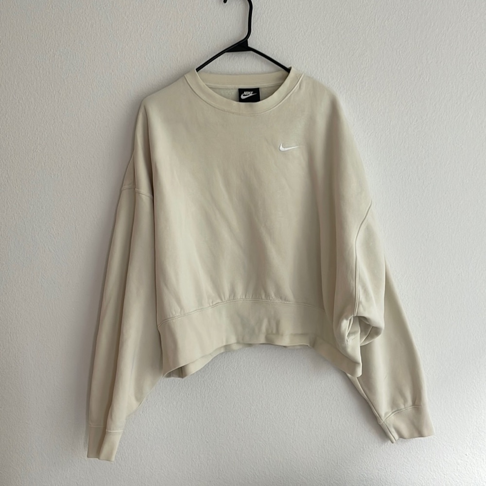 Nike Oversized Fleece Crewneck - Pearl White